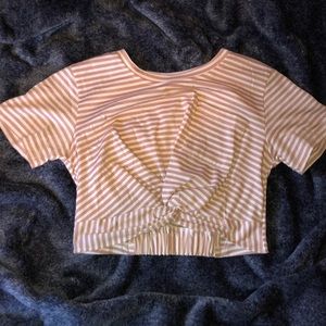 Pink and white crop top